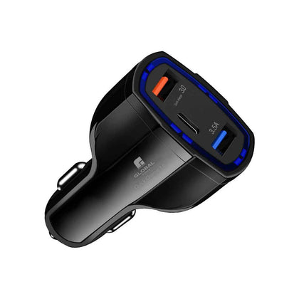 USB CAR CHARGER DUAL USB +TYPE C INPUT 12-24V OUTPUT 5.5A 30W