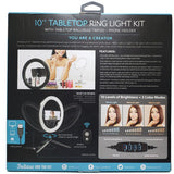 SELFIE RING LIGHT 10IN TRIPOD+PH HOLDER W/3 LIGHT COLOUR & REMOTE
