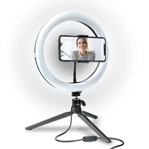 SELFIE RING LIGHT 10IN TRIPOD+PH HOLDER W/3 LIGHT COLOUR & REMOTE