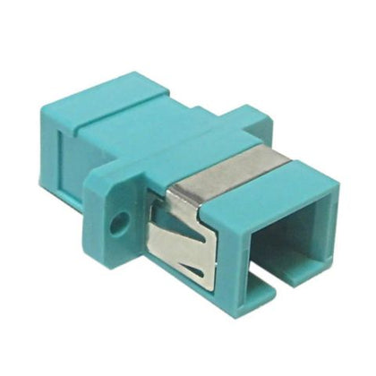 FIBER OPTIC COUPLER SC-SC MULTI MODE OM4 PANEL MOUNT SIMLEX AQUA
