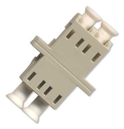 FIBER OPTIC COUPLER LC-LC MULTI MODE PANEL MOUNT BEIGE DUPLEX