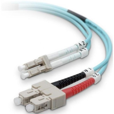 FIBER OPTIC PATCH CORD LC-SC 2M OM3 10GIG MULTI MODE DUPLEX AQUA