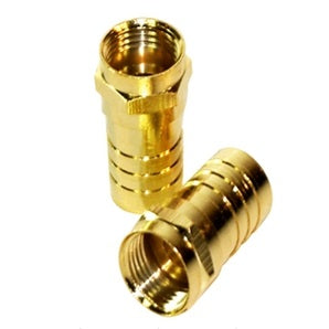 F PLUG RG6 CRIMP QUAD SHIELD GOLD