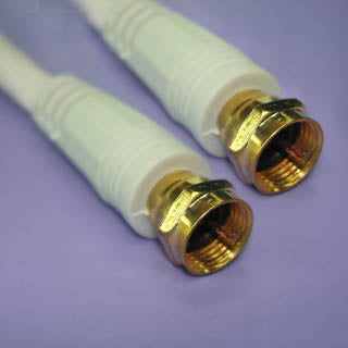 VIDEO CABLE RG6U F M/M 12FT WHT