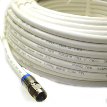 VIDEO CABLE RG6U F M/M 50FT WHT