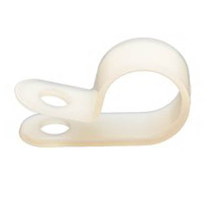 CABLE CLAMP F 6.3MM WHITE