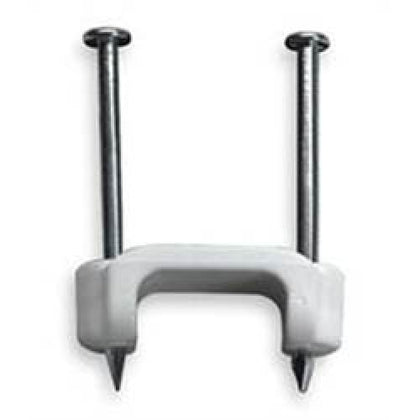 CABLE CLAMP 12MM DUAL WHT FOR HOLDING SPEAKER WIRE