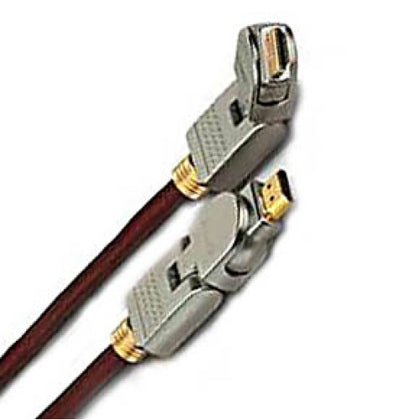 HDMI TO HDMI CABLE 8FT 1.4V RED SWIVEL GOLD CONNECTOR
