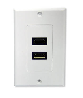 WALL PLATE HDMI 2PORT PLASTIC