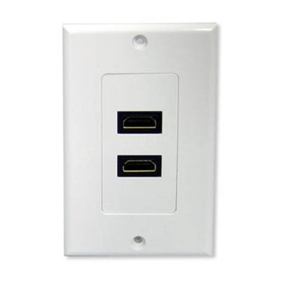 WALL PLATE HDMI 2PORT PLASTIC