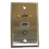 WALL PLATE HDMI VGA AUDIO METAL DB15HD FEM & 3.5MM STEREO CONN