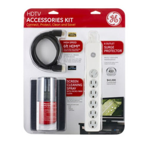 HDTV ACCESSORIES HDMI 6FT CABLE SCREEN CLEANER 6 O/LET POWERBAR