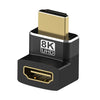 HDMI MALE-FEM ADAPTER 8K UHD RA MALE UPWARDS 90 DEGREES