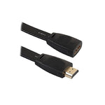 HDMI MALE-FEM ADAPTER FLAT 6IN CABLE BLACK