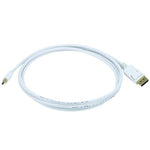 MINI DISPLAYPORT MALE-DISPLAY PORT MALE 6FT BLK/WHT CABLE