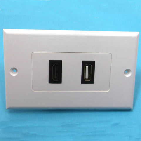 WALL PLATE HDMI 2PORT HDMI & USB