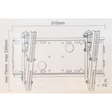 TV WALLMOUNT 23-37IN TILT 165LB SILVER