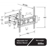 TV WALLMOUNT 32-65IN SWIVEL/TILT 5-10 TILT 88LB 80-359MM DISTAN