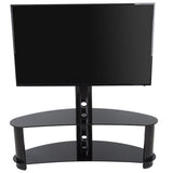 TV PEDESTAL STAND 32-65IN FIXED 110LB WITH AV SHELF AND BASE
