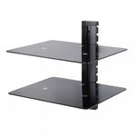 AUDIO VIDEO WALLMOUNT 22LB DUAL SHELF GLASS