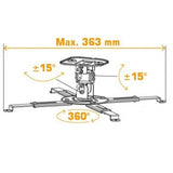 PROJECTOR CEILINGMOUNT 30LB 360 DEGREE ROTATE TILT W/EXT POLE