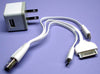 USB WALL CHARGER 5VDC 1A WITH 30P/LIGHTNING/MICRO CONN