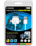 USB CABLE A MALE TO MICRO/30P/8P LIGHTING CONN 5FT SYNC & CHARGE