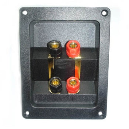 SPEAKER TERM 4POS SQ 123X95MM CH WITH BINDING POST RED & BLK PLAS