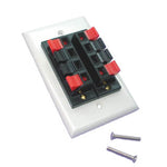 WALL PLATE SPEAKER PUSH TYPE 2X4 POS RED/BLK TERMINAL WHT PLATE