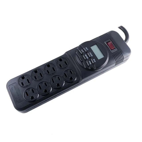 TIMER INDOOR DIGITAL WITH 8 OUTLET POWER BAR BLACK