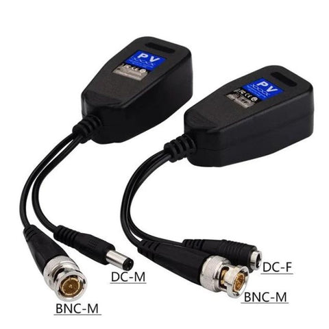 BNC PLUG TO RJ45 BALUN FOR CCTV WITH DC PLUG & JACK 8MP 4K VIDEO