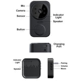 VIDEO DOOR BELL WIRELESS 1080P BATTERY POWERED WIFI W/CHIME