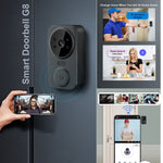 VIDEO DOOR BELL WIRELESS 1080P BATTERY POWERED WIFI W/CHIME