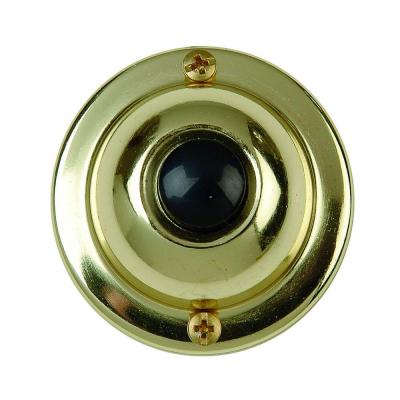 DOOR BELL SWITCH ROUND METAL GOLD BLK BUTTON