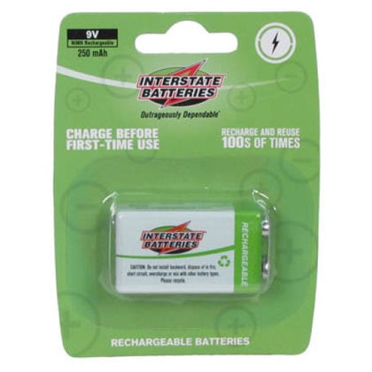 BATTERY NI-MH 9V 250MAH RECHARGABLE