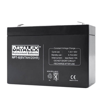 BATTERY LEAD ACID 6V 7AH QTAB 5.90X1.37X3.70IN(LXWXH)