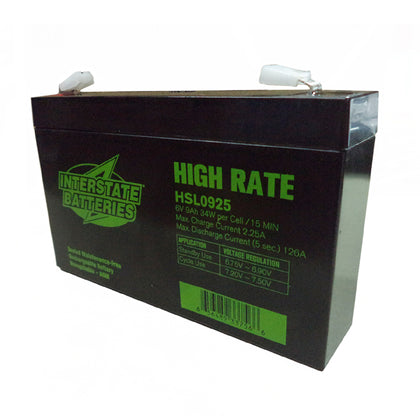 BATTERY LEAD ACID 6V 9AH QTAB 5.94X1.34X3.70IN(LXWXH)