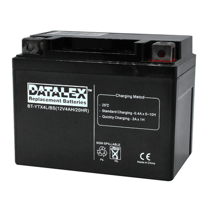 BATTERY LEAD ACID 12V 4AH 4.49X2.76X3.35IN MOTORCYCLE BATT