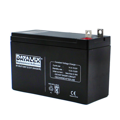 BATTERY LEAD ACID 12V 7.2AH W/T1 TABS 5.94X2.56X3.66IN(LXWXH)