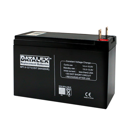 BATTERY LEAD ACID 12V 7.5AH W/T1 TABS 5.94X2.56X3.66IN(LXWXH)