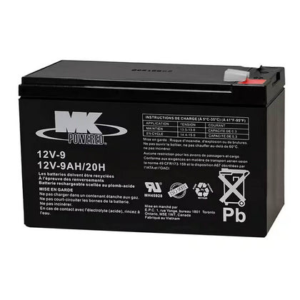 BATTERY LEAD ACID 12V 9AH 0.25QT 5.94X2.56X3.66IN(LXWXH)