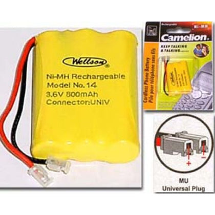BATTERY NI-MH 3XAAA 800MAH 3.6V UNIVERSAL CONN
