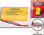 BATTERY NI-CAD 2XAA 600MAH 2.4V UNIVERSAL CONN