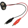 BATTERY SNAP 9V TO ALLIGATOR CLIPS RED & BLK 8IN