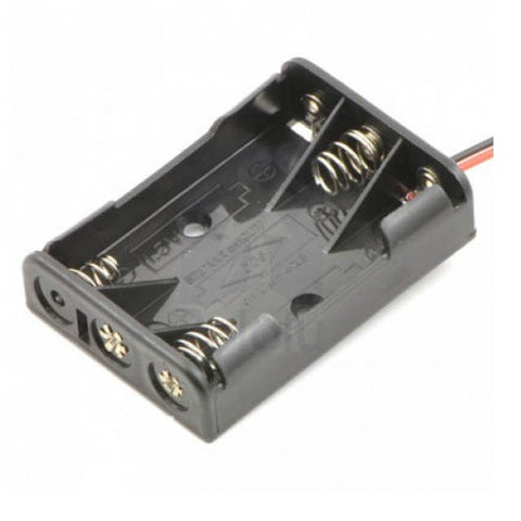 BATTERY HOLDER AAAX3 PLAS BLK WITH WIRE