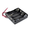 BATTERY HOLDER AAAX4 PLAS BLK WITH WIRES