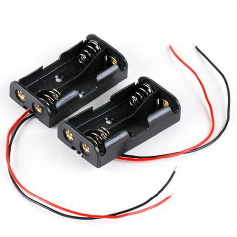 BATTERY HOLDER AAX2 PLASTIC WITH WIRES