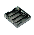 BATTERY HOLDER AAX4 PLASTIC BLK WITH SNAP CONN