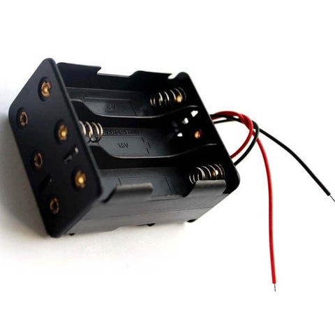 BATTERY HOLDER AAX6 PLASTIC BLK