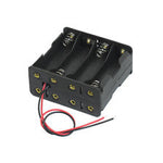 BATTERY HOLDER AAX8 PLASTIC BLK WITH WIRE